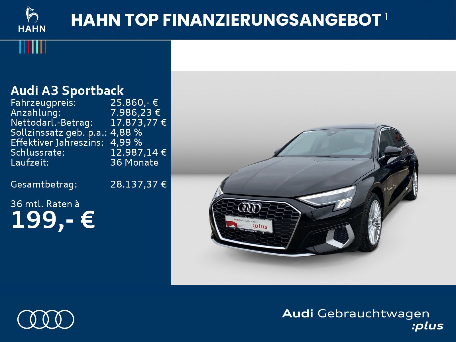 Audi A3 Sportback advanced 40TFSIe S tronic Virtual C