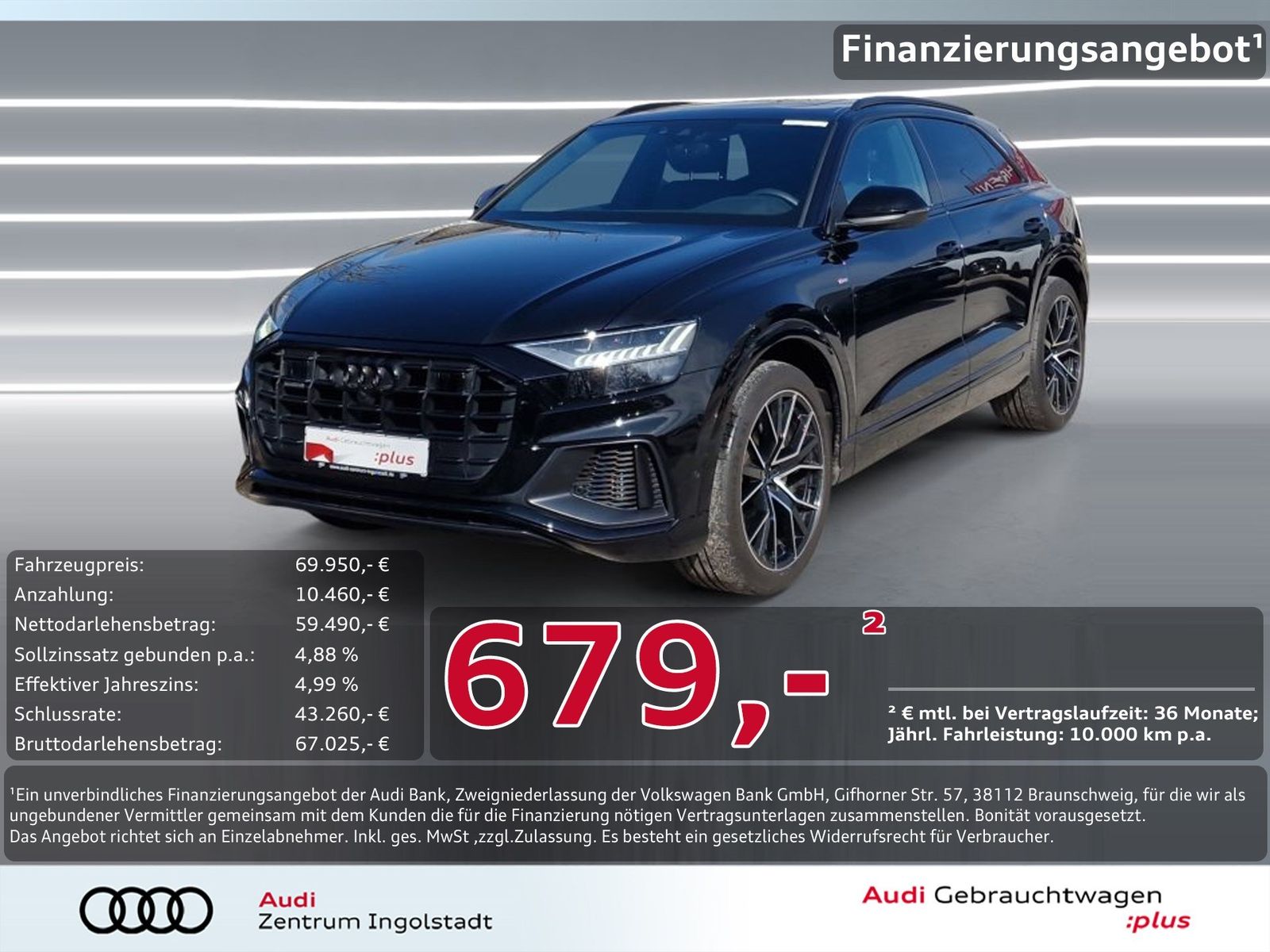 Audi Q8 55 TFSI qu S line MATRIX PANO Luft AHK B&O