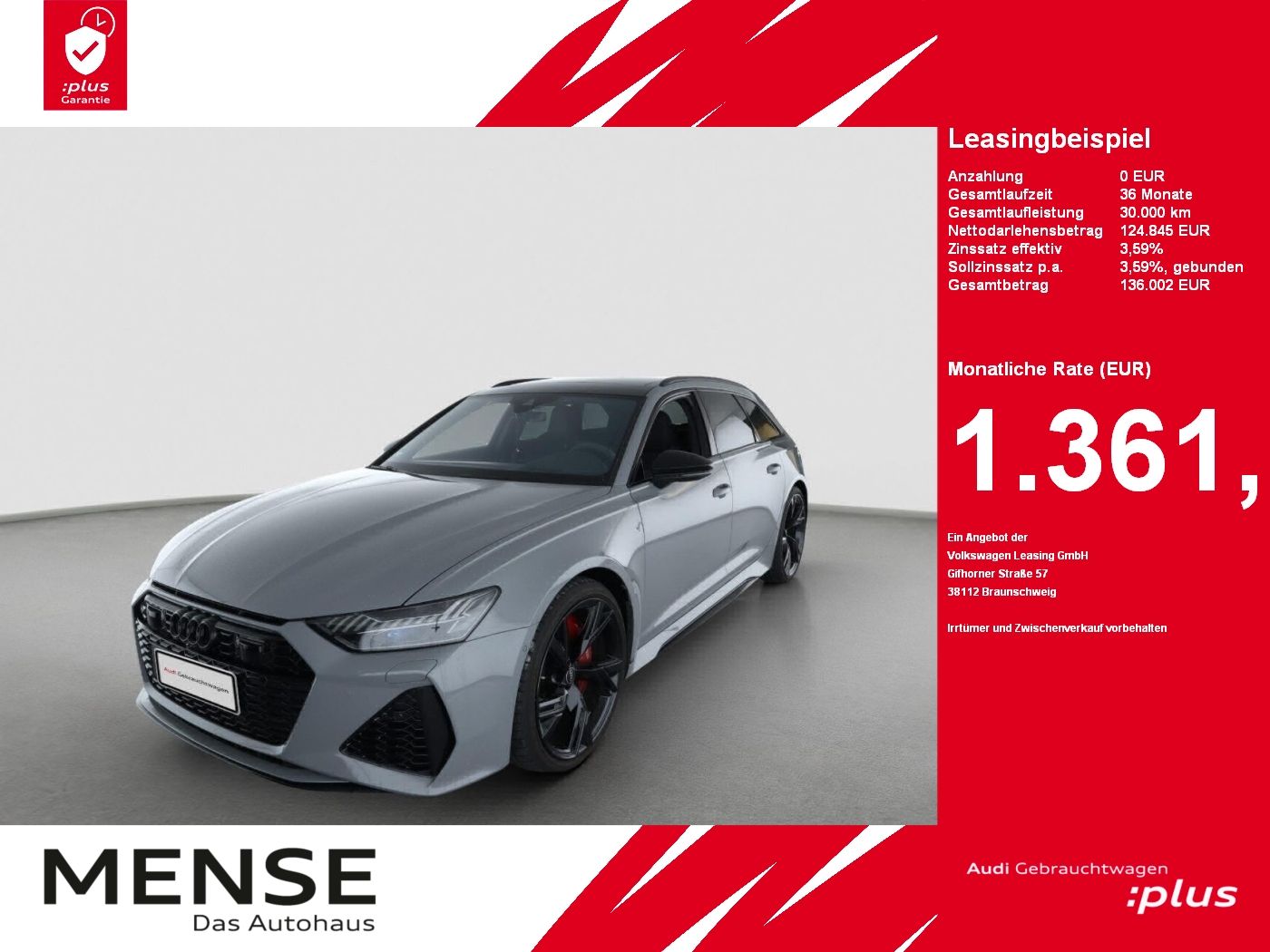 Audi RS 6 Avant Matrix|AHK|HUD|Laser|Pano|Standhzg|LM