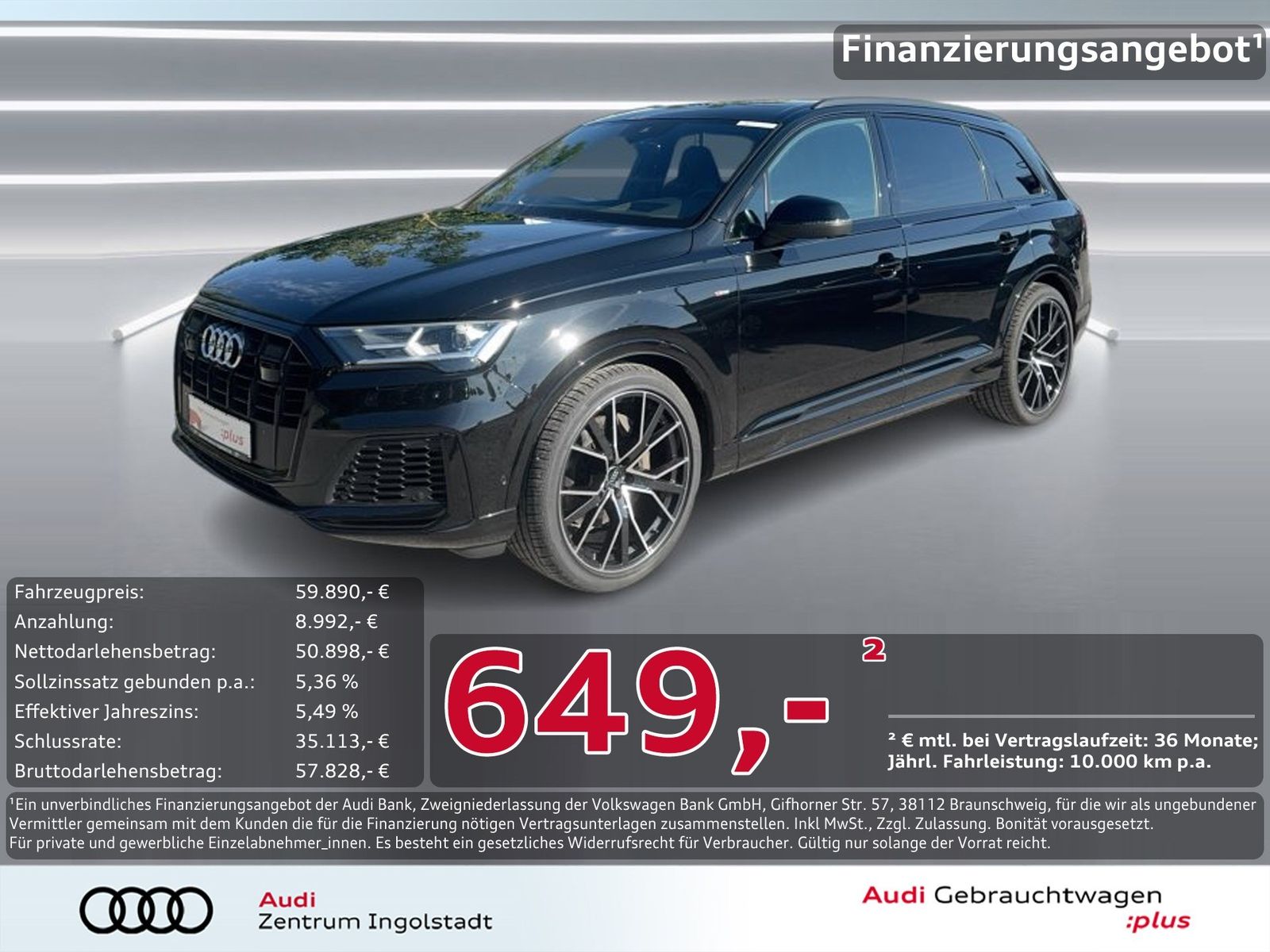 Audi Q7 55 TFSI qu S line Luft AHK PANO HuD B&O 22"