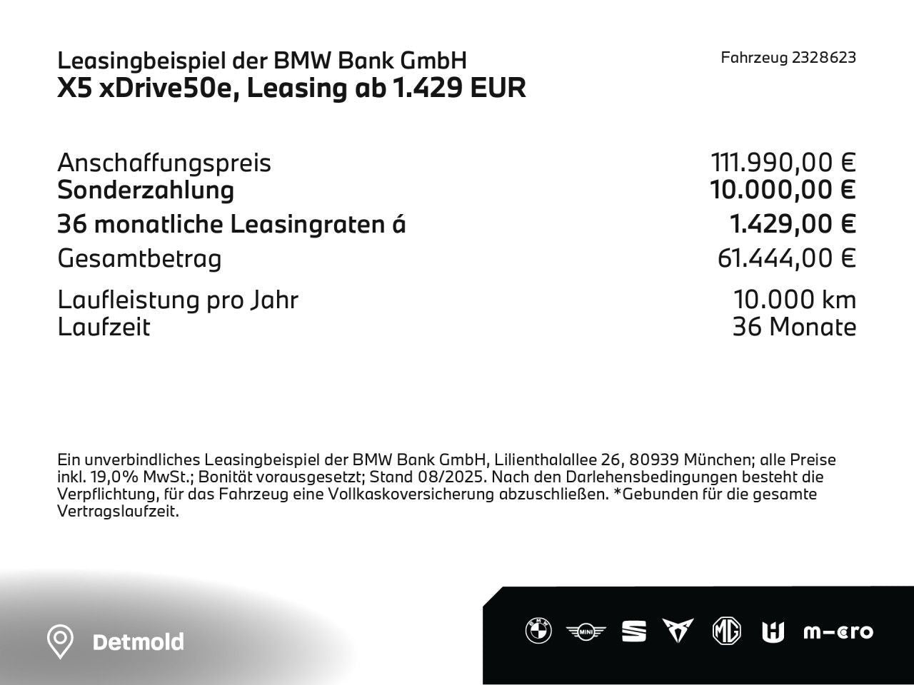 BMW X5 xDrive50e, Leasing ab 1.429 EUR