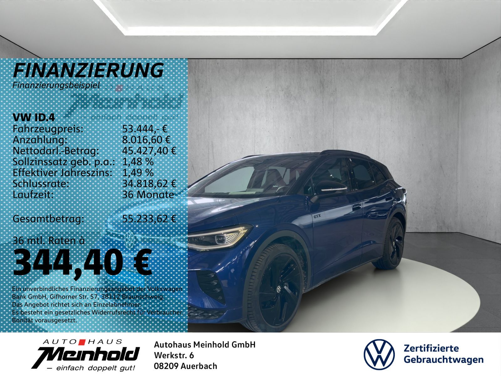 Volkswagen ID.4 GTX 4M, 5 J Garantie, Area View, Dach, AHK