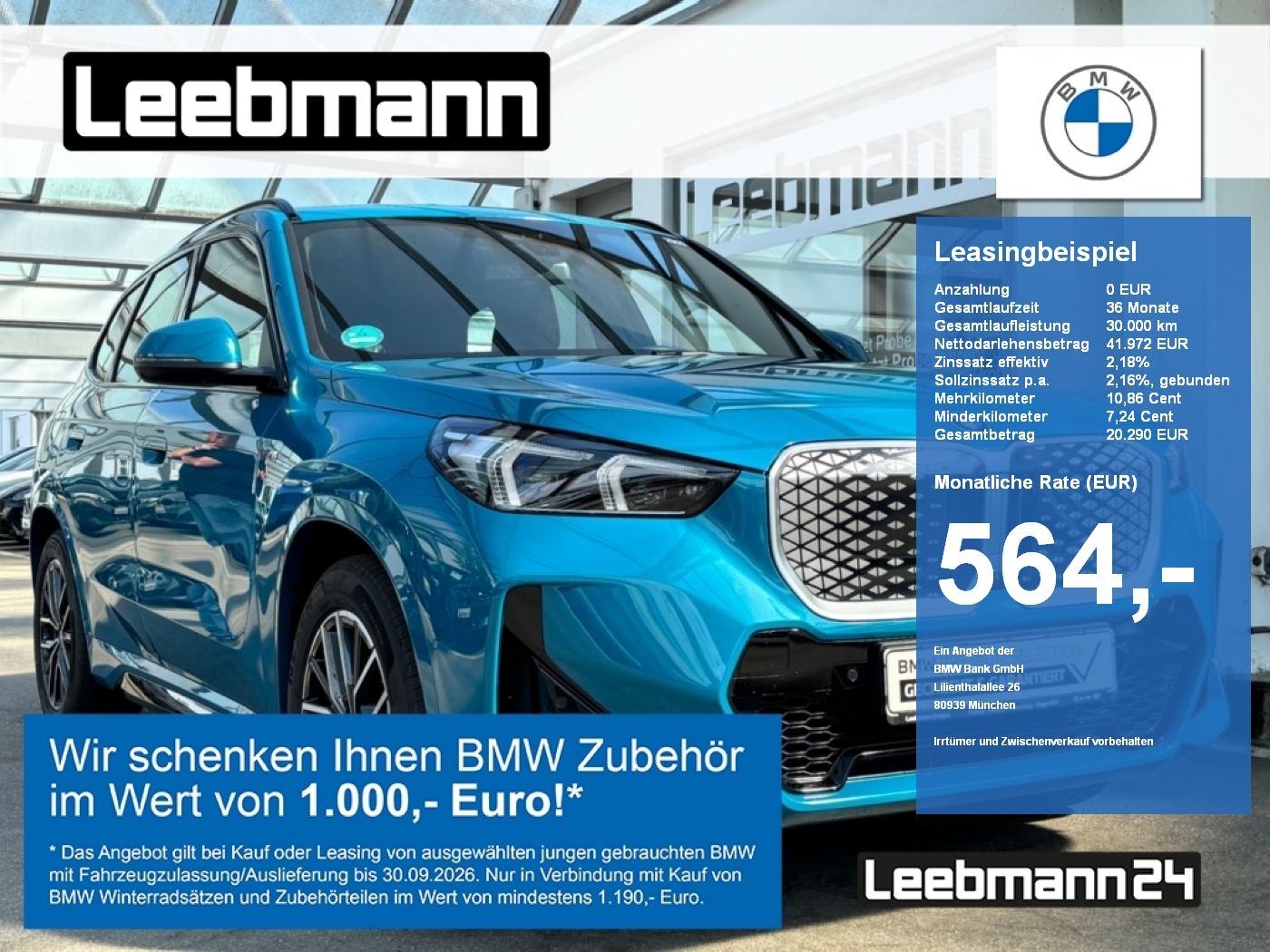 BMW IX1 xDrive30 M-Sport AHK Finanzierung ab 1,49%