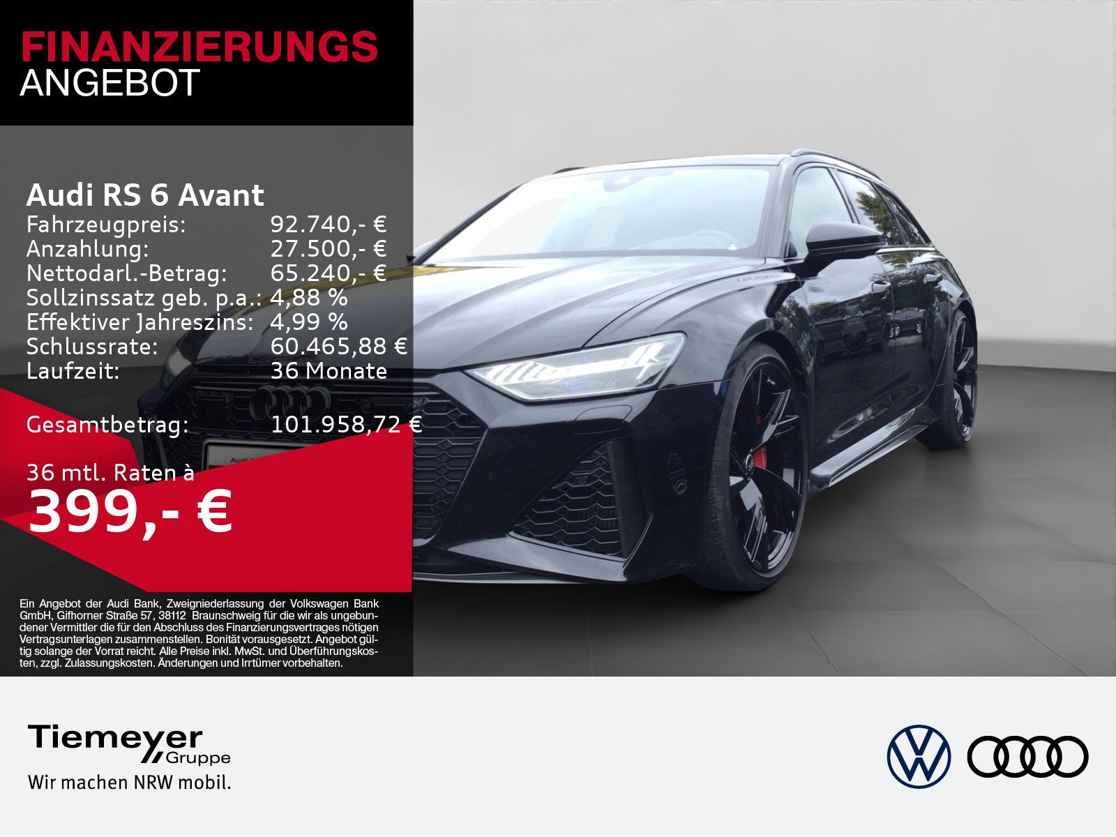 Audi RS6 Avant TFSI Q 305KM/H LM22 PANO BuO OPS+