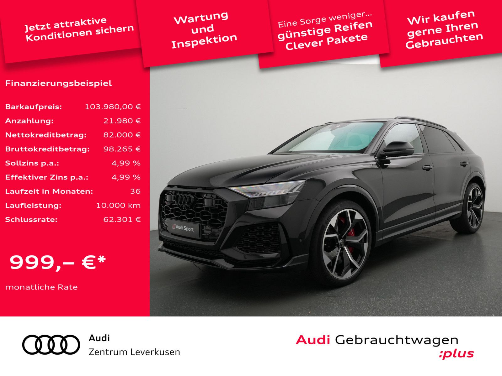 Audi RS Q8 ACC NAVI B&O SITZBELÜFTUNG STANDHZ RAUTE