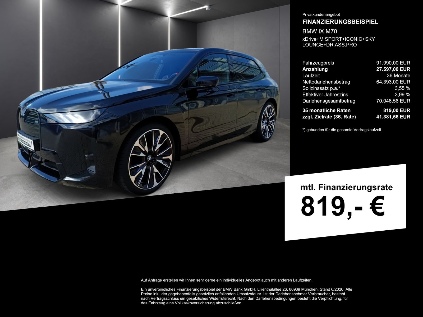 BMW iX M70 xDrive+M SPORT+ICONIC+SKY LOUNGE+DR.ASS.P