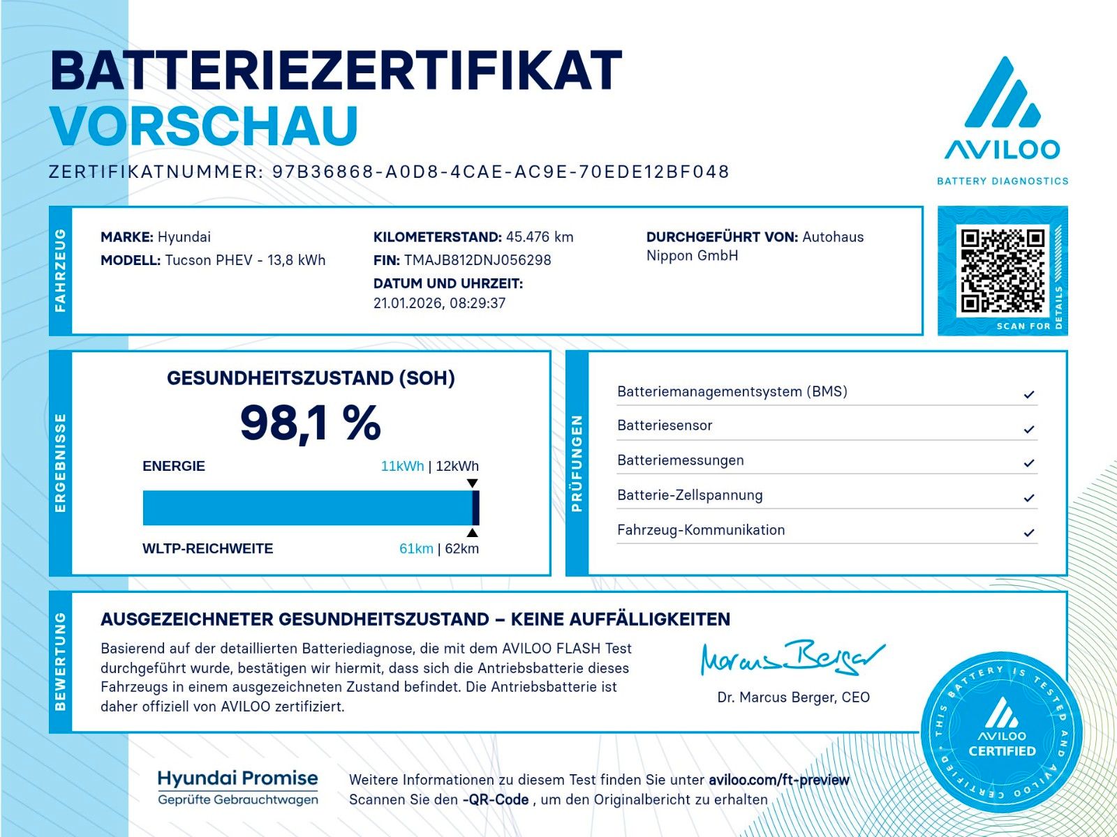 Hyundai TUCSON 1.6 T-GDI PHEV N-Line DACHLACKIERUNG/ECS