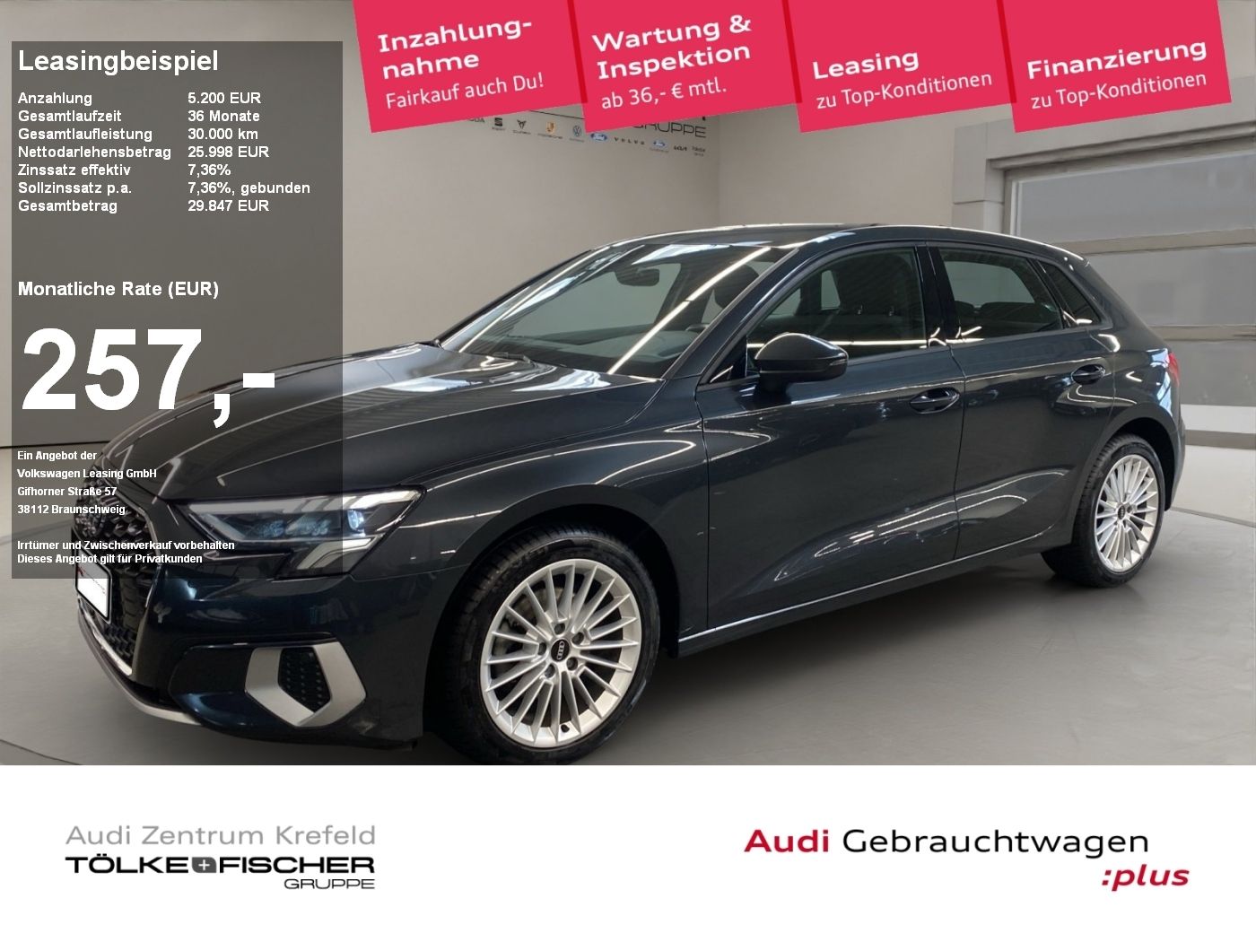 Audi A3 Sportback 35 2.0 TDI advanced AUT Kam. Navi