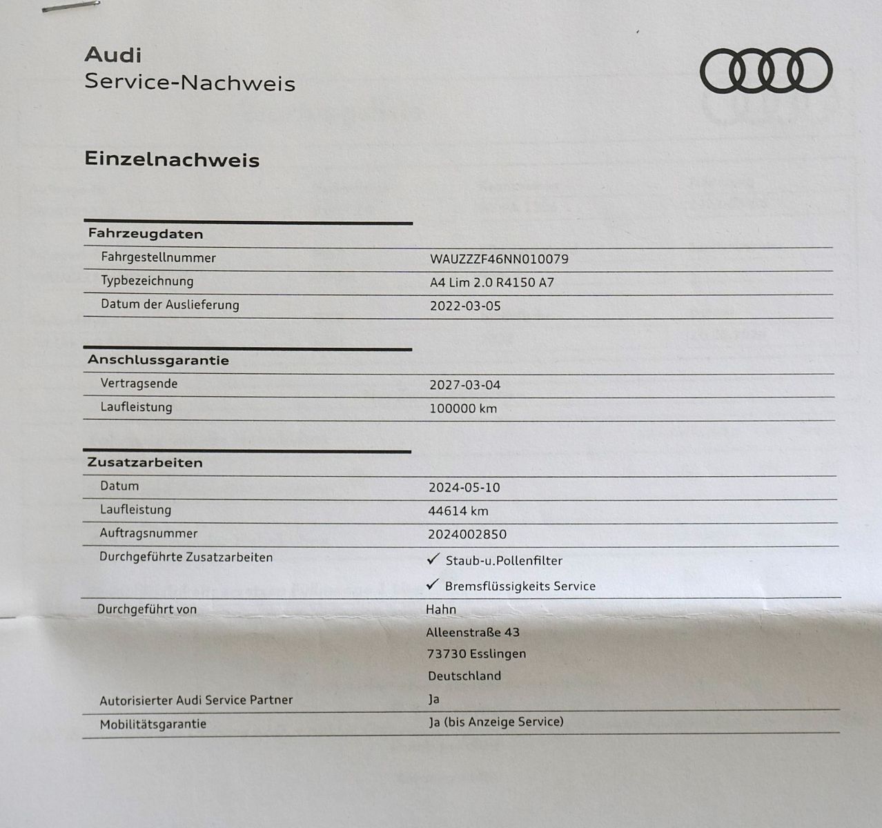 Audi A4 Lim. 40 TFSI S line - Samsaru's Car Outlet