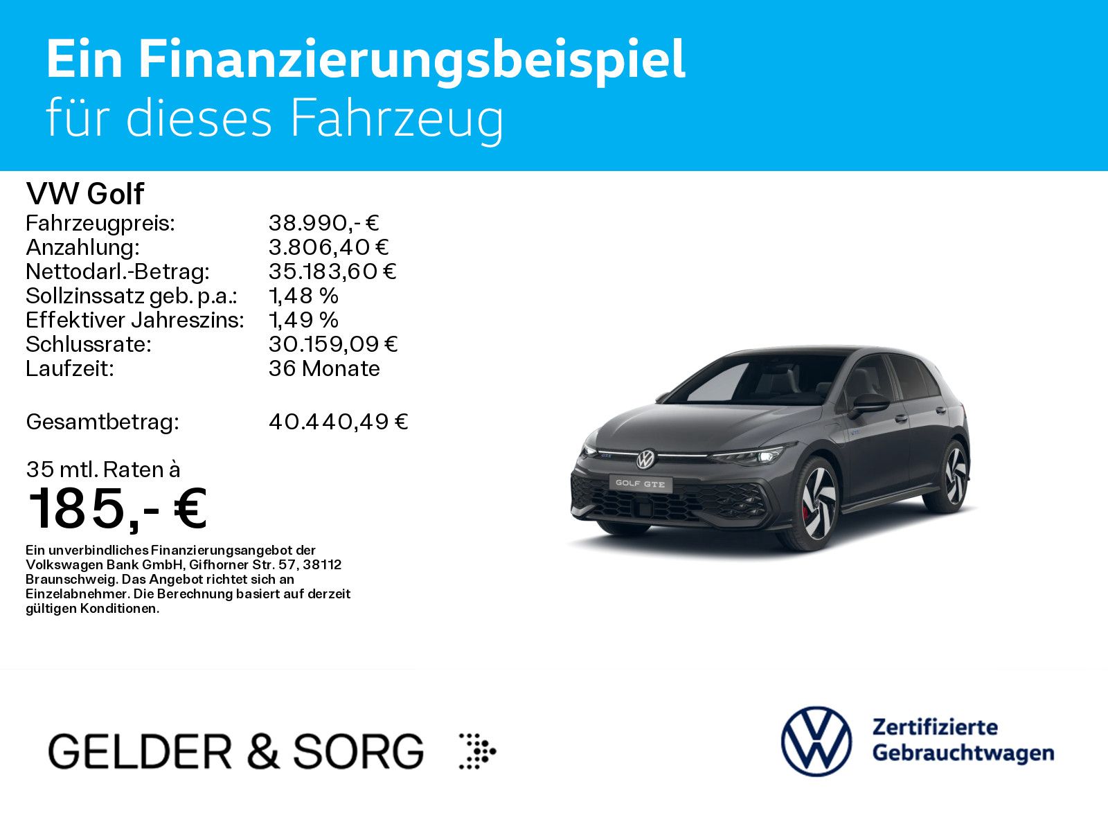 Volkswagen Golf GTE 1.5 eTSI RFK*ACC*AHK*HuD*Pano*Matrix