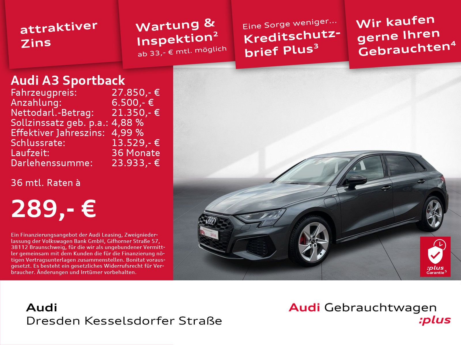 Audi A3 Sportback 45 TFSI e S line - Samsaru's Car Outlet
