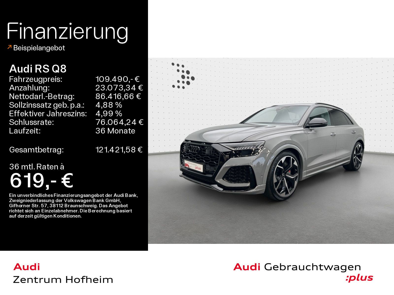Audi RS Q8*Keramik*305 km/h*B&O*HUD*Pano*Standh*Matri
