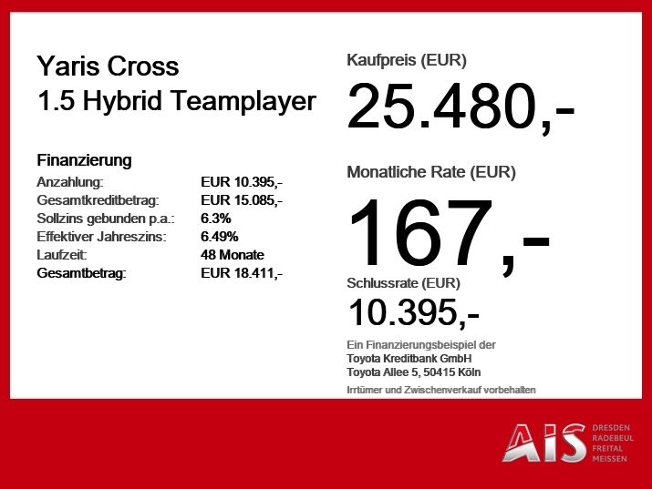 Toyota Yaris Cross 1.5 Hybrid Teamplayer CloudNavi*ACC