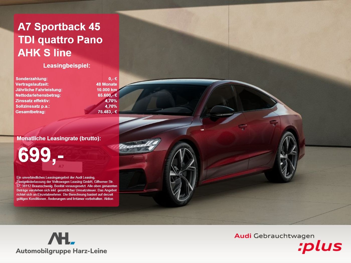 Audi A7 Sportback 45 TDI quattro Pano AHK S line ACC
