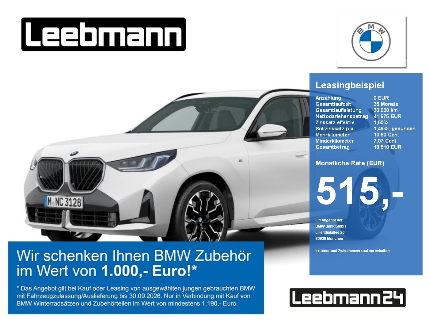 BMW X3 20 xDrive M-Sport AHK/HK Finanzierung ab 1,49