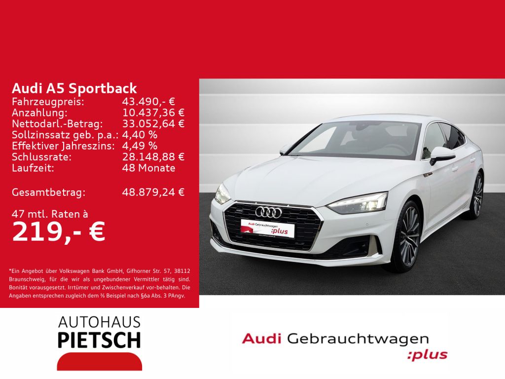 Audi A5 Sportback 40 TDI advanced S line Matrix ACC