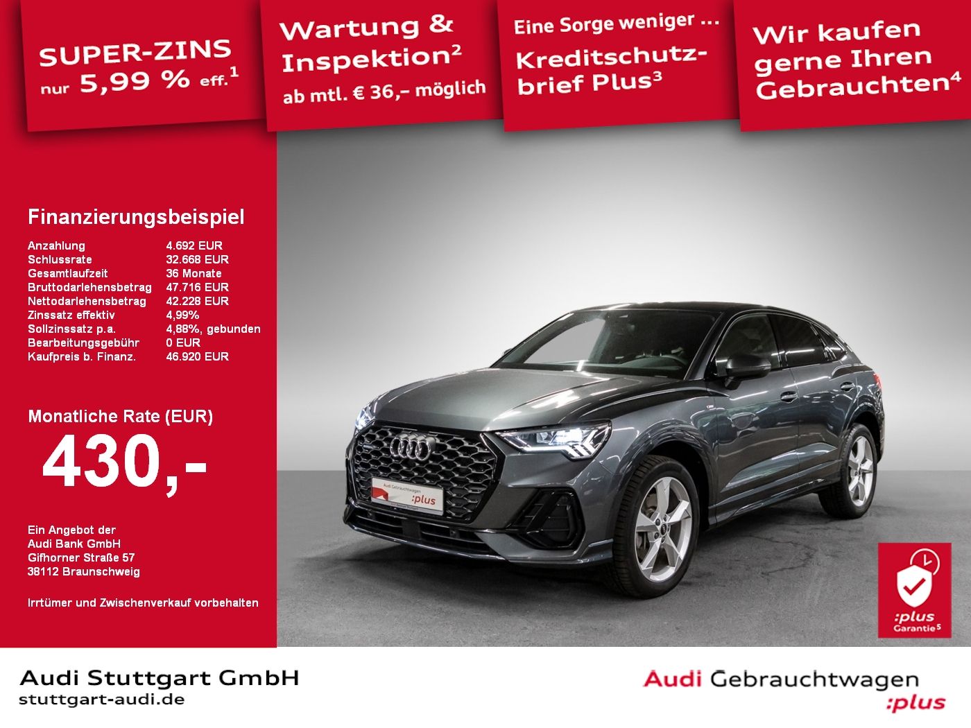Audi Q3 Sportback S line 40 TFSI quattro S tronic - Samsaru's Car Outlet