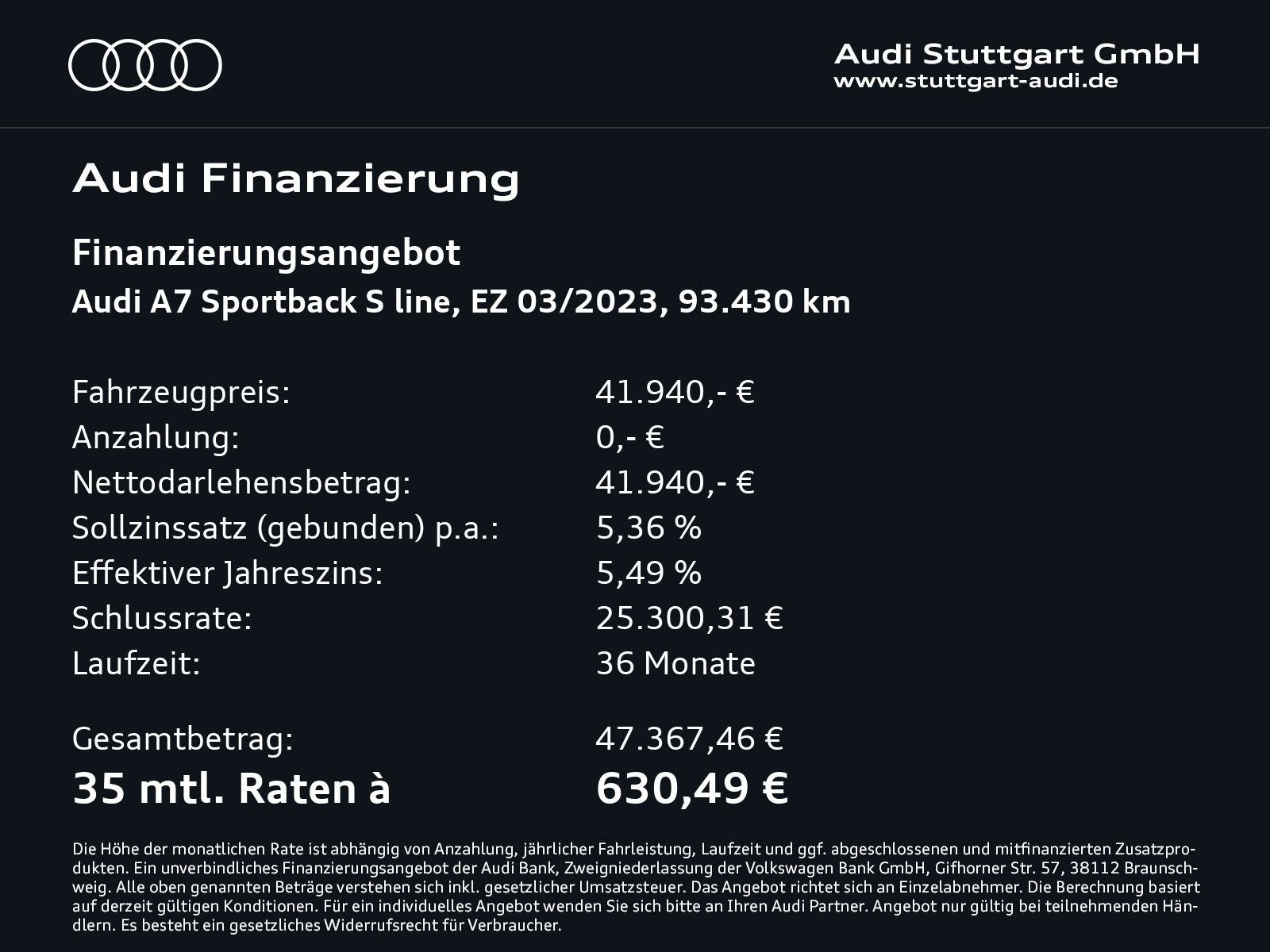 Audi A7 Sportback 50 TFSI e quattro Matrix S line