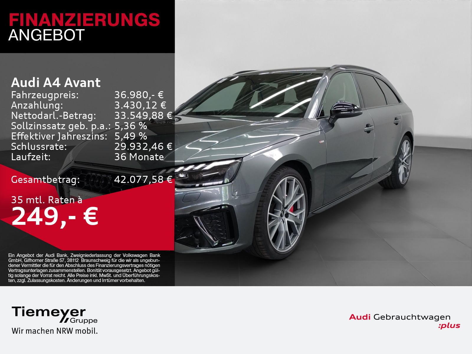 Audi A4 Avant 40 TFSI Q 2x S LINE LM19 KAMERA NAVI+ V