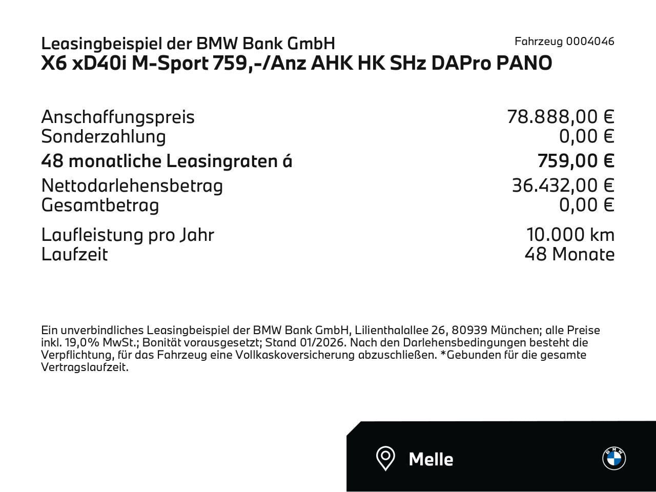 BMW X6 xD40i M-Sport 759,-/Anz AHK HK SHz DAPro PANO