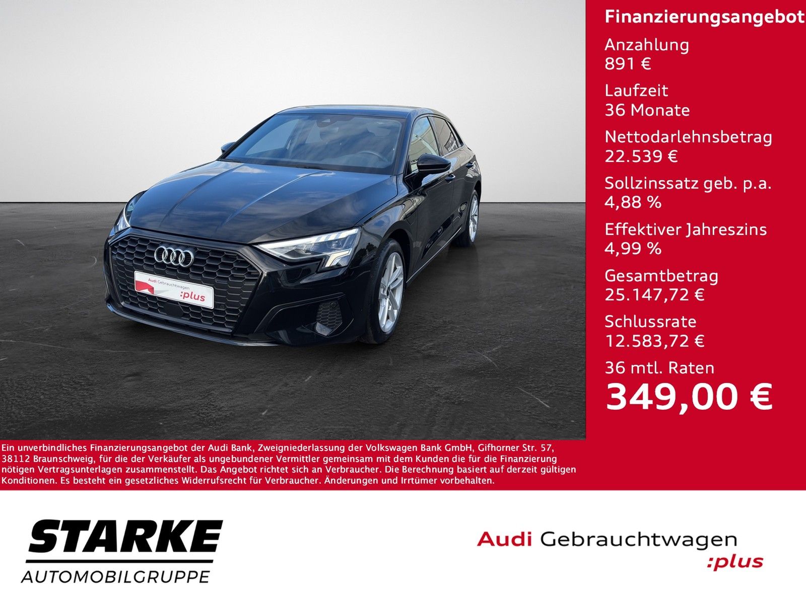 Audi A3 Sportback 40 TFSI e S tronic advanced  LED PD