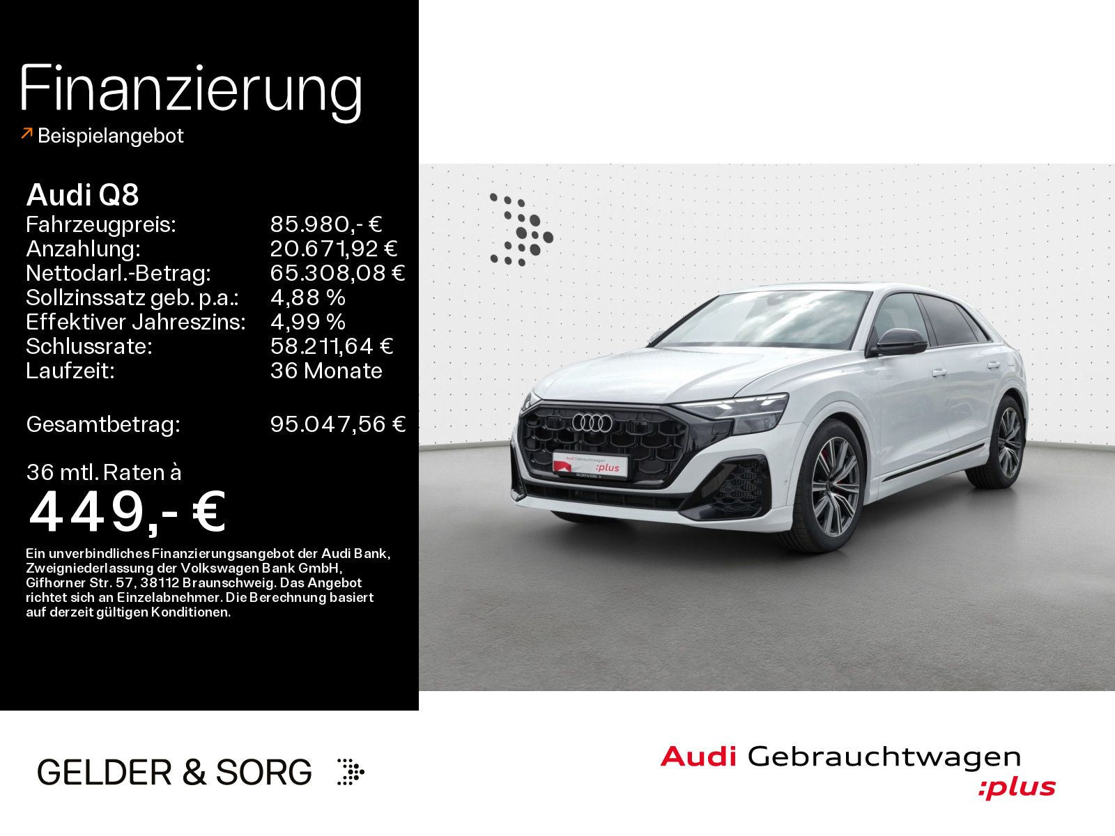 Audi Q8 60 TFSIe quattro S line AHK*Air*Pano*360°*HuD