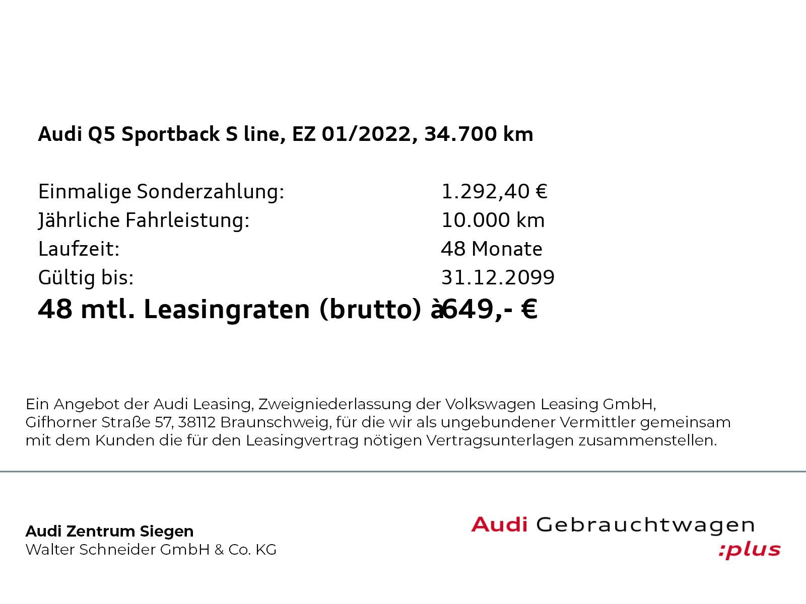 Audi Q5 Sportback 50 TFSI e quattro S Line - Samsaru's Car Outlet