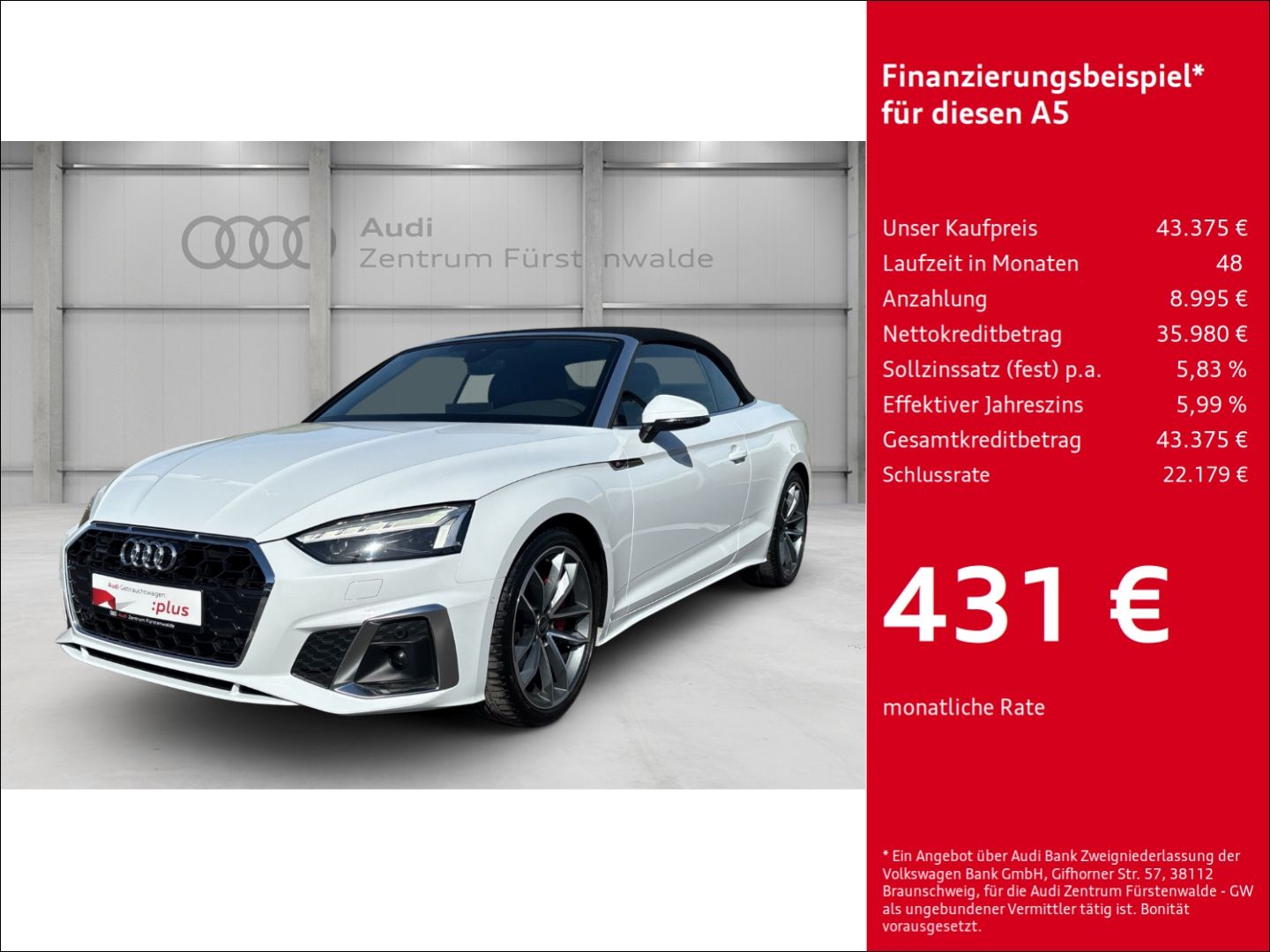 Audi A5 Cabriolet 45 TFSI quattro S tronic S line El.