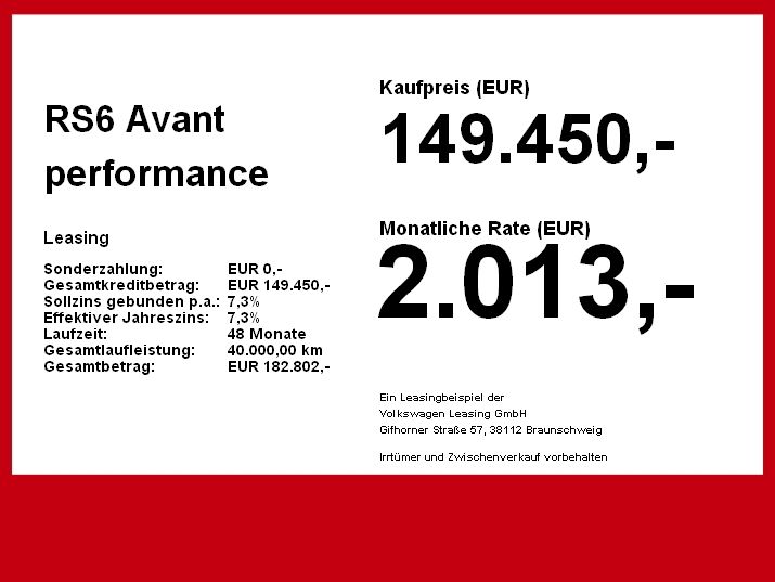 Audi RS6 Avant performance Essentials StHzg #black