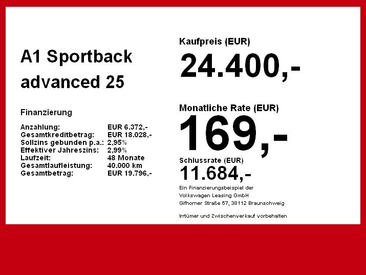 Audi A1 Sportback advanced 25 TFSI 5JGar App SHZ 2xCl