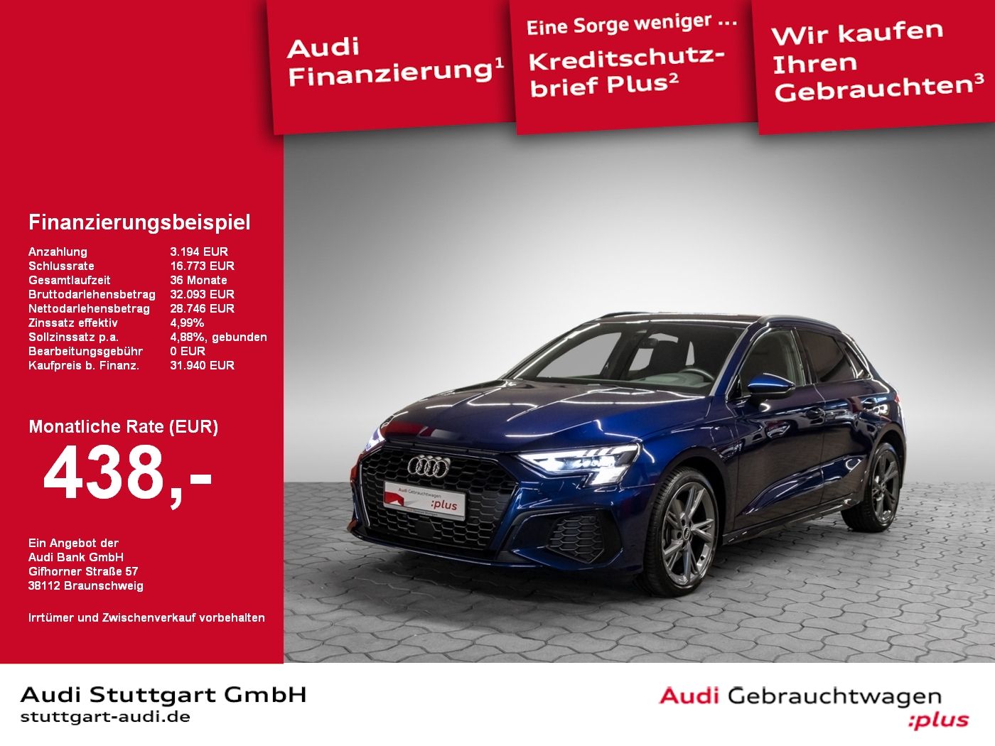 Audi A3 Sportback 40 TFSI e S line - Samsaru's Car Outlet