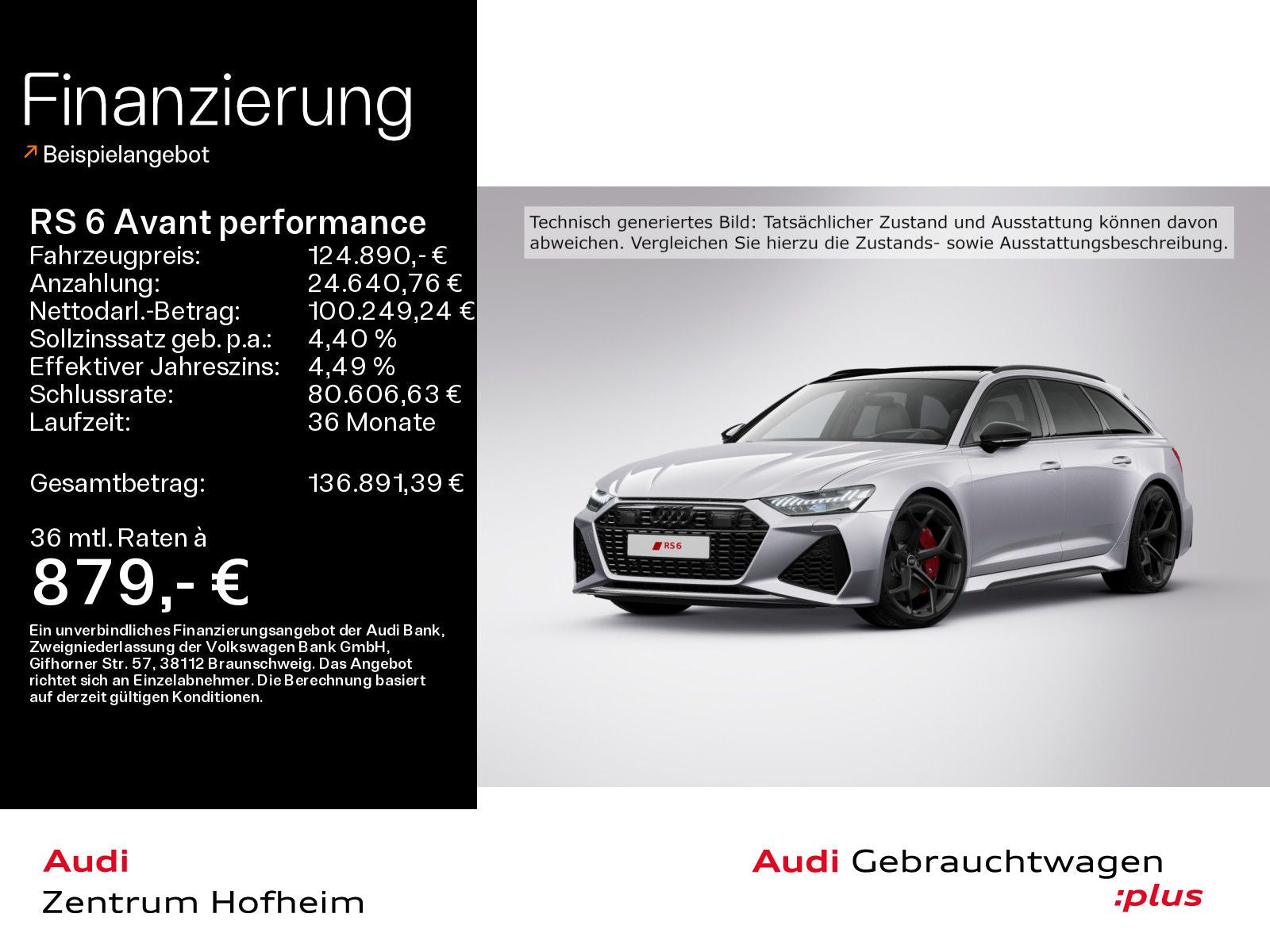Audi RS 6 Avant performance*280 km/h*B&O*HUD*Pano*Sta