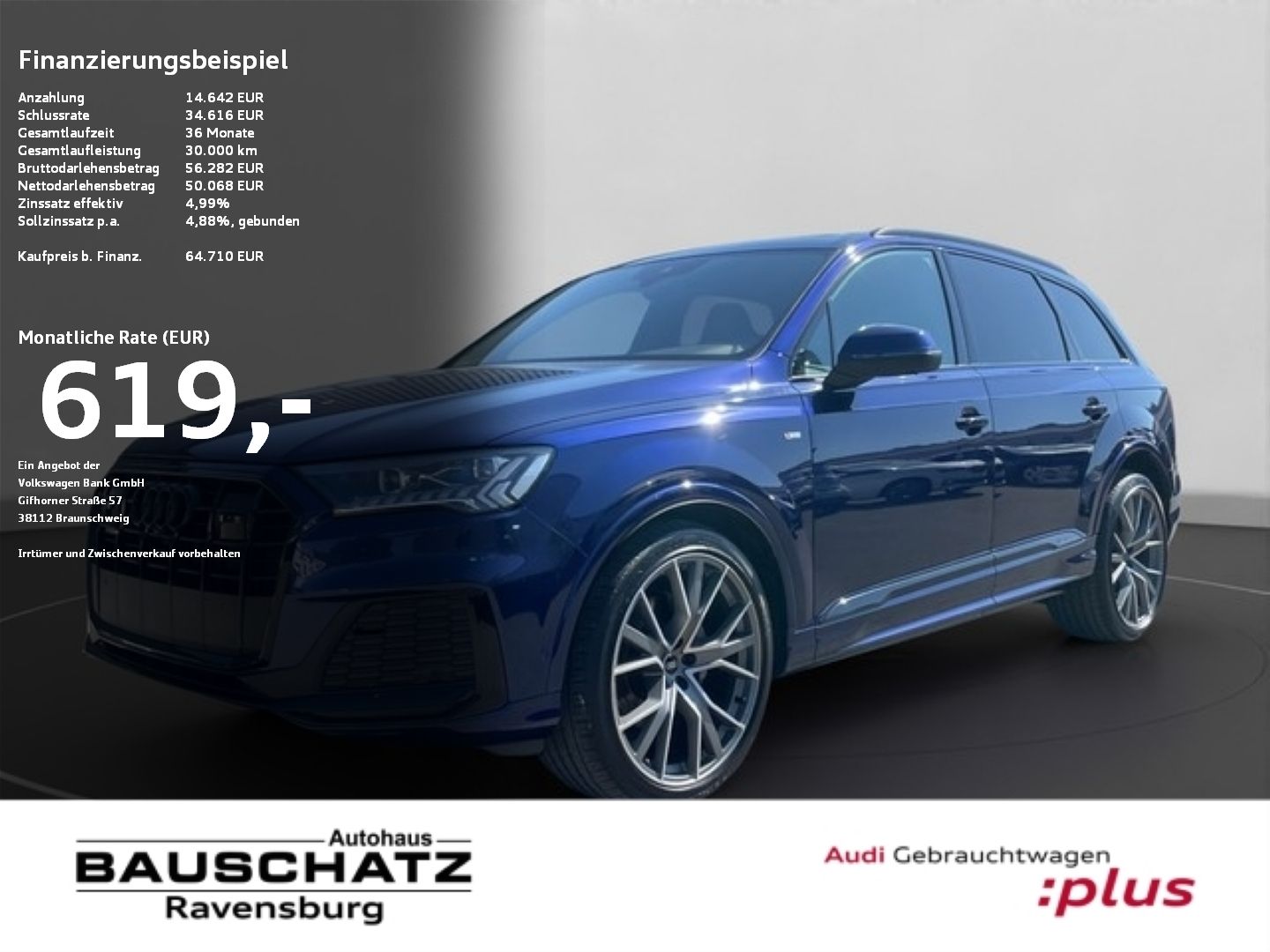 Audi Q7 50 TDI quattro S line *AHK*STHZG*PANO*B&O*