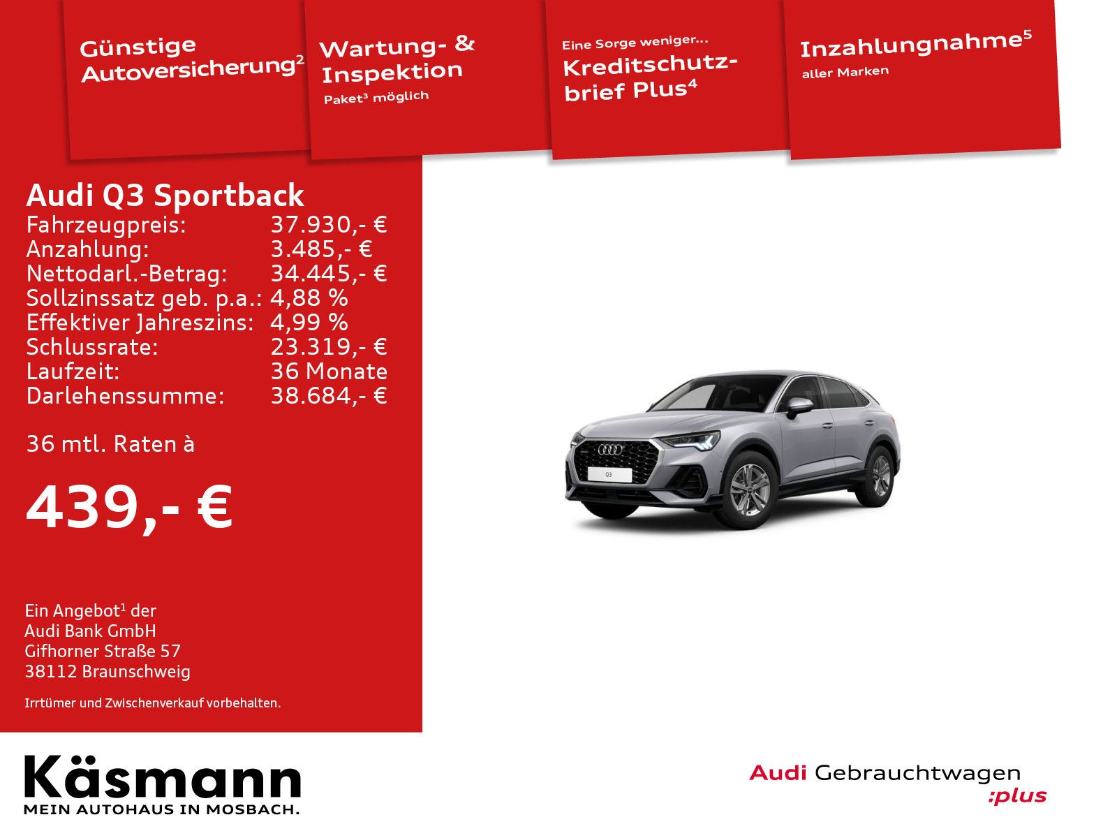 Audi Q3 Sportback 40 TFSI quattro - Samsaru's Car Outlet