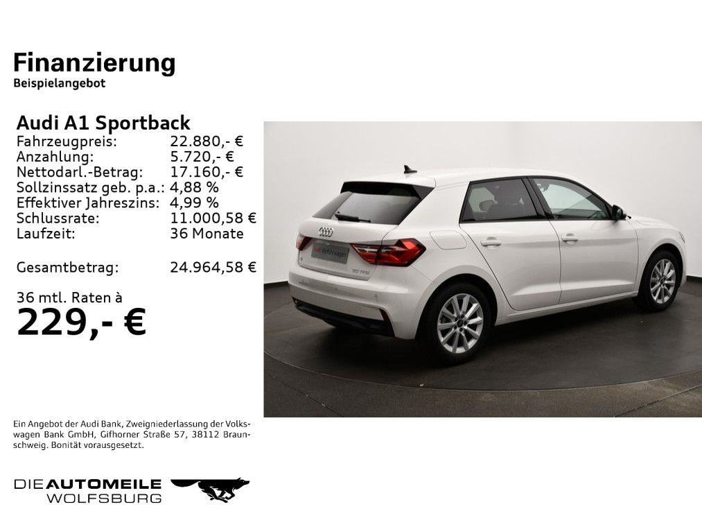 Audi A1 Sportback 30 TFSI advanced LaneAssist/PDC/Tem