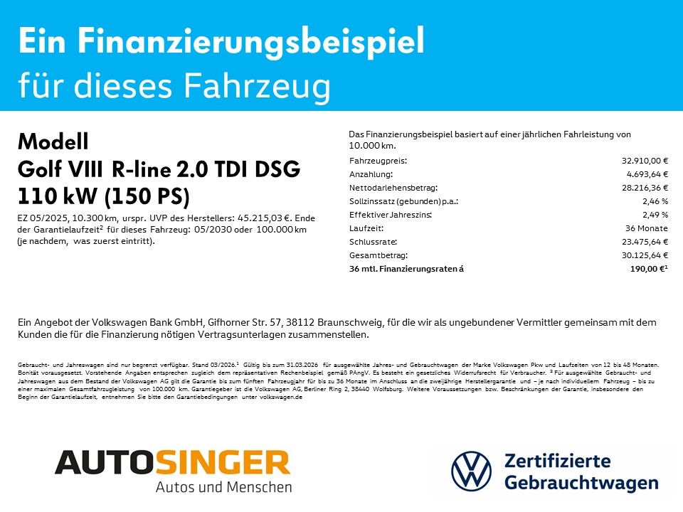 Volkswagen Golf VIII R-line 2.0 TDI DSG *LED*ACC*360*SHZ*