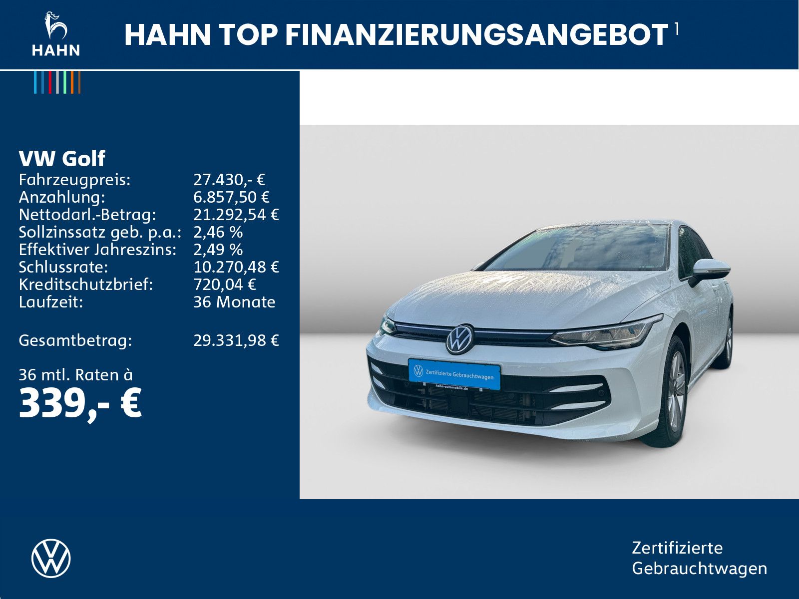 Volkswagen Golf VIII 1.5eTSI DSG Life 360° AHK HuD Standhei