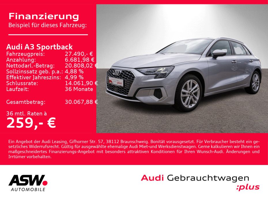 Audi A3 Sportback Advanced 35TDI Stron Navi LED RFK V