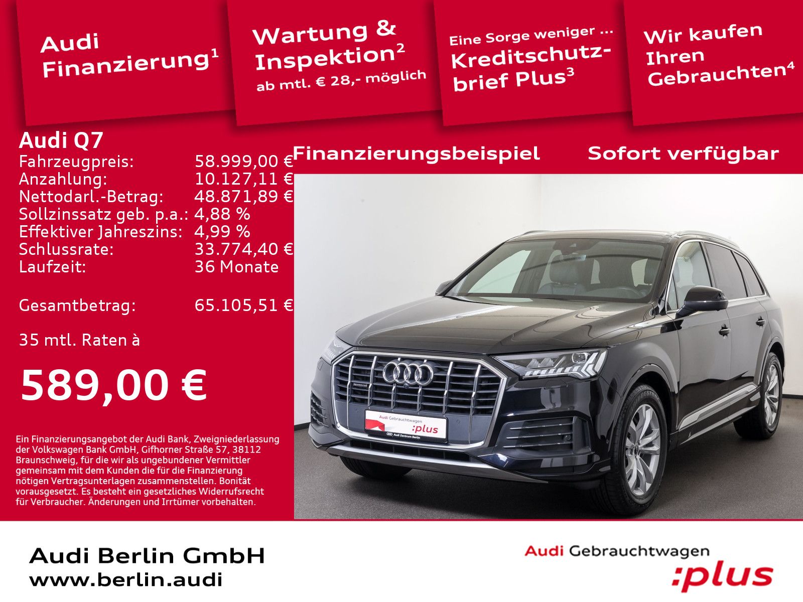 Audi Q7 45 TDI qu.tiptr. AHK 7.SITZER 360°K MATRIX