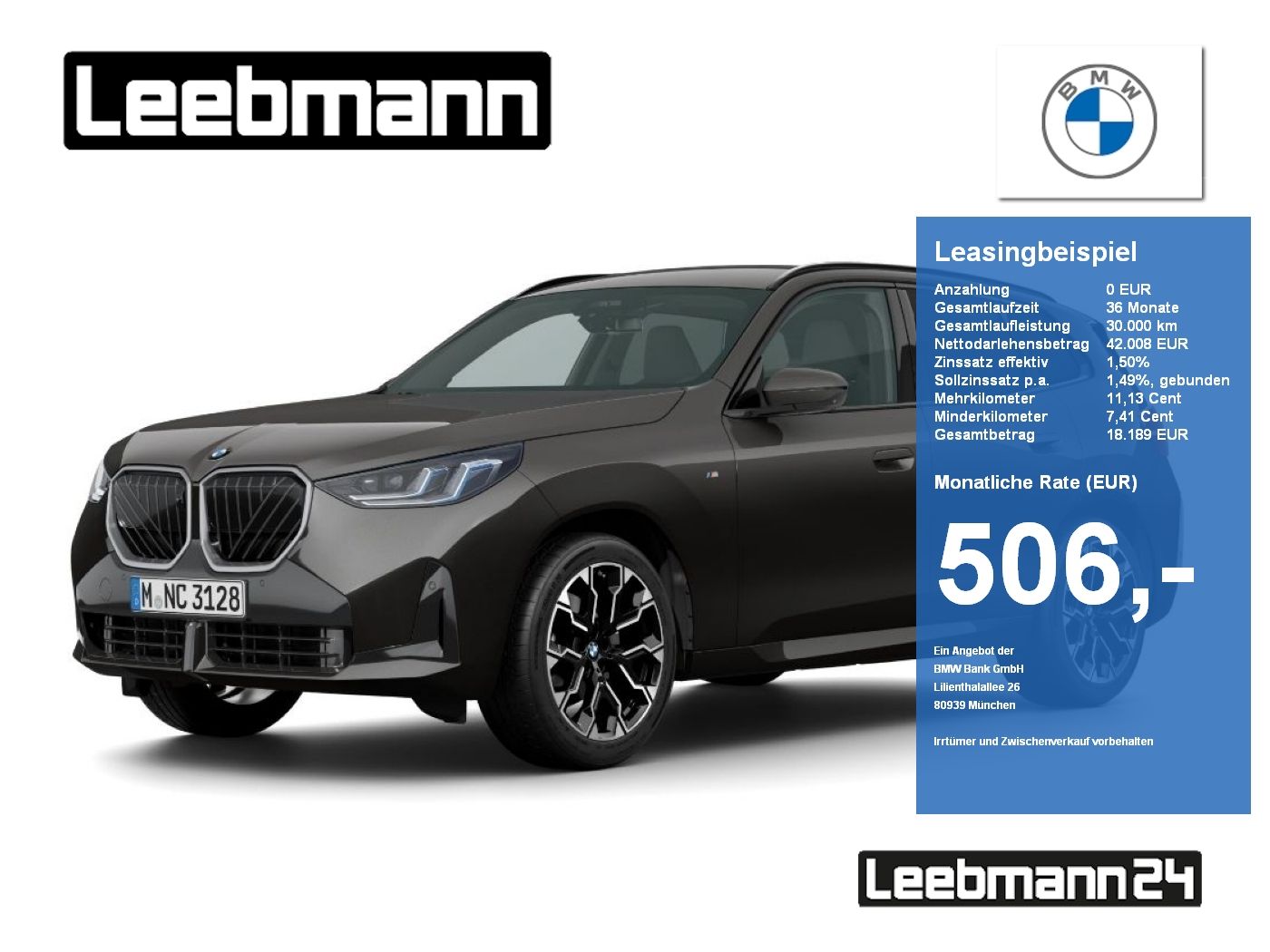 BMW X3 20d xDrive M-Sport AHK Finanzierung ab 1,49%