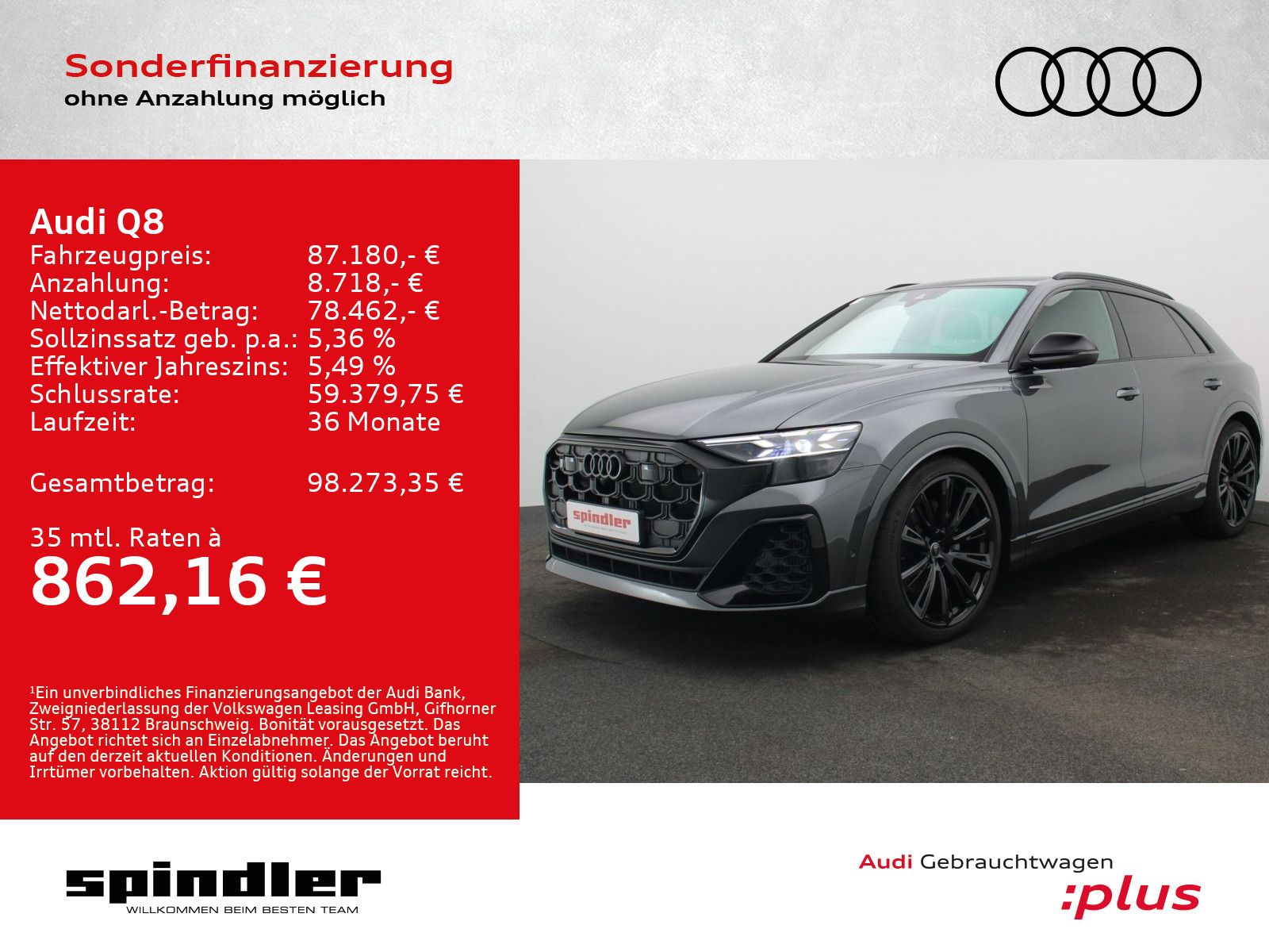 Audi Q8 S-Line 55 TFSI quattro / Pano, Laser, Standh
