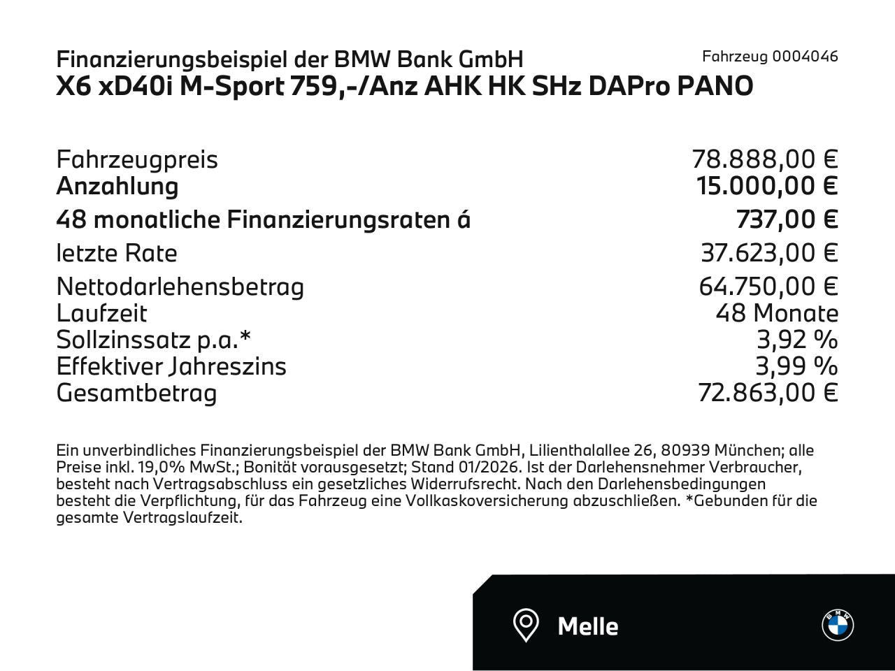 BMW X6 xD40i M-Sport 759,-/Anz AHK HK SHz DAPro PANO