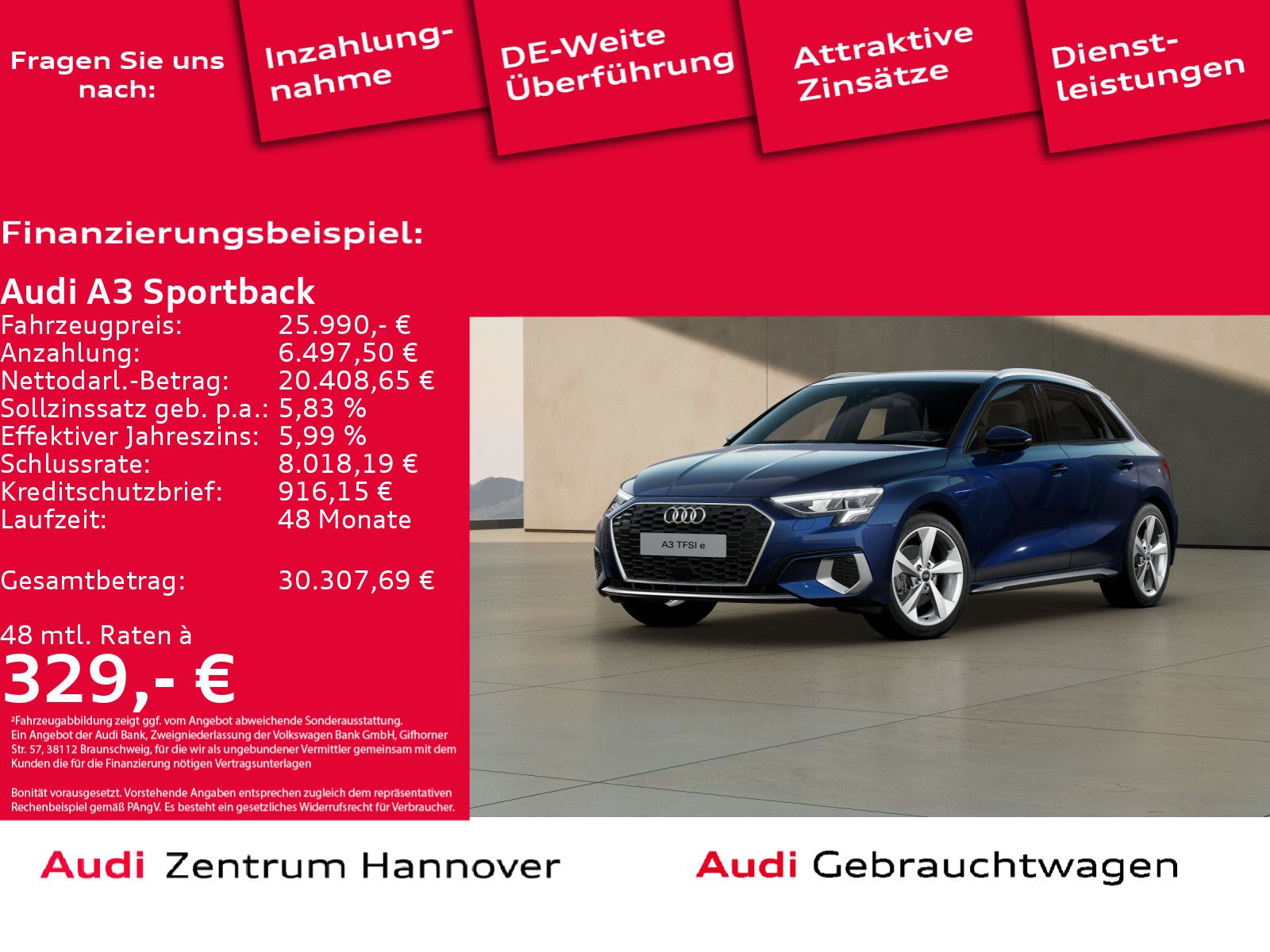 Audi A3 Sportback advanced 40 TFSIe LED DAB Teilleder