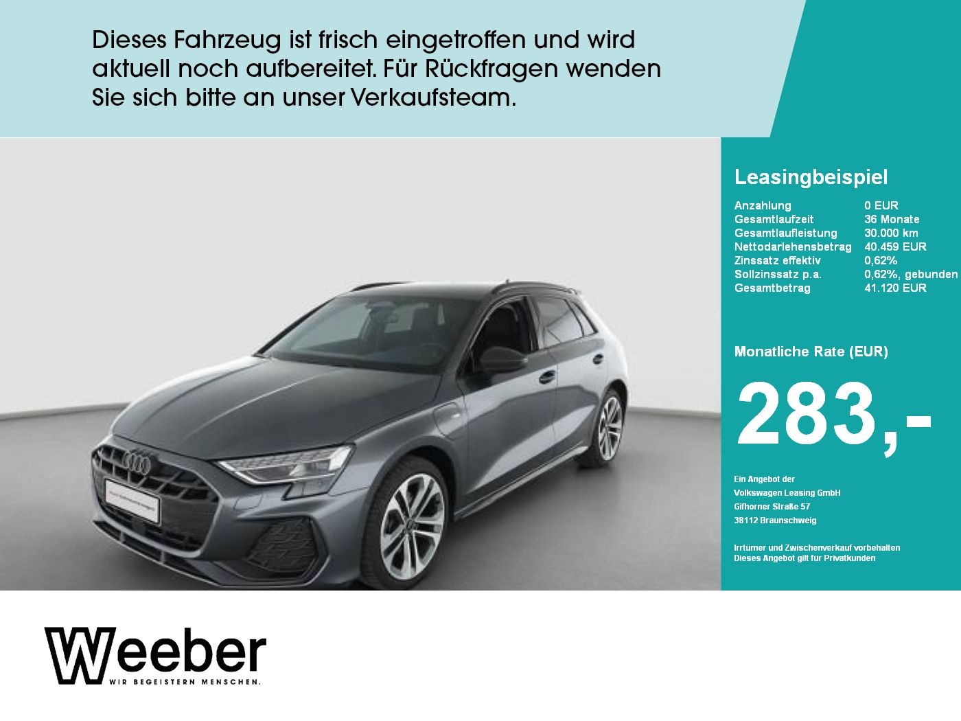 Audi A3 Sportback S line *SONOS*APP CONNECT*AHK*BLACK