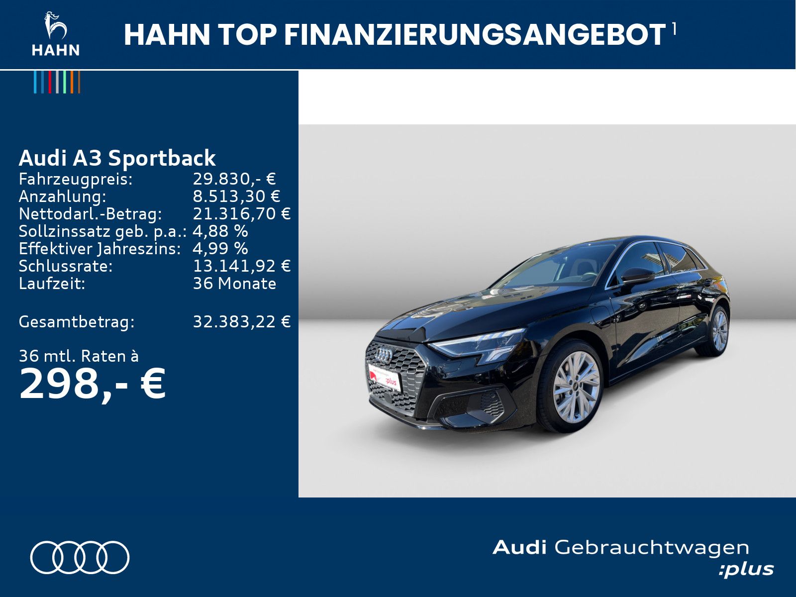 Audi A3 Sportback 40TFSIe S-tronic Navi AHK LED CAM