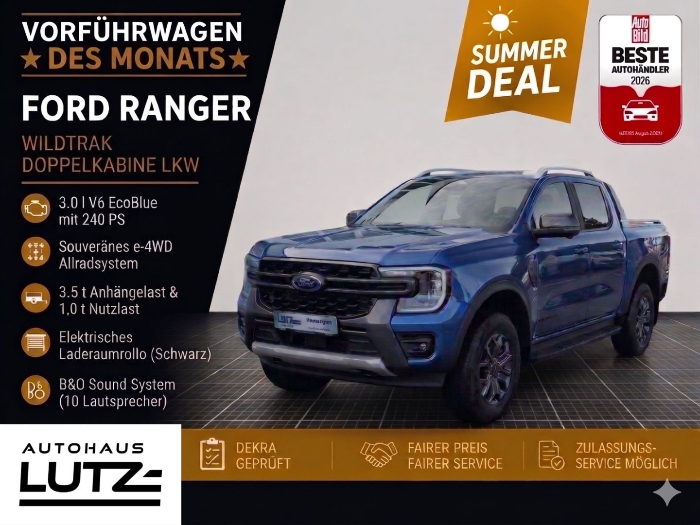 Ford Ranger DoKa Wildtrak V6 *sofort verfügbar* AHK N