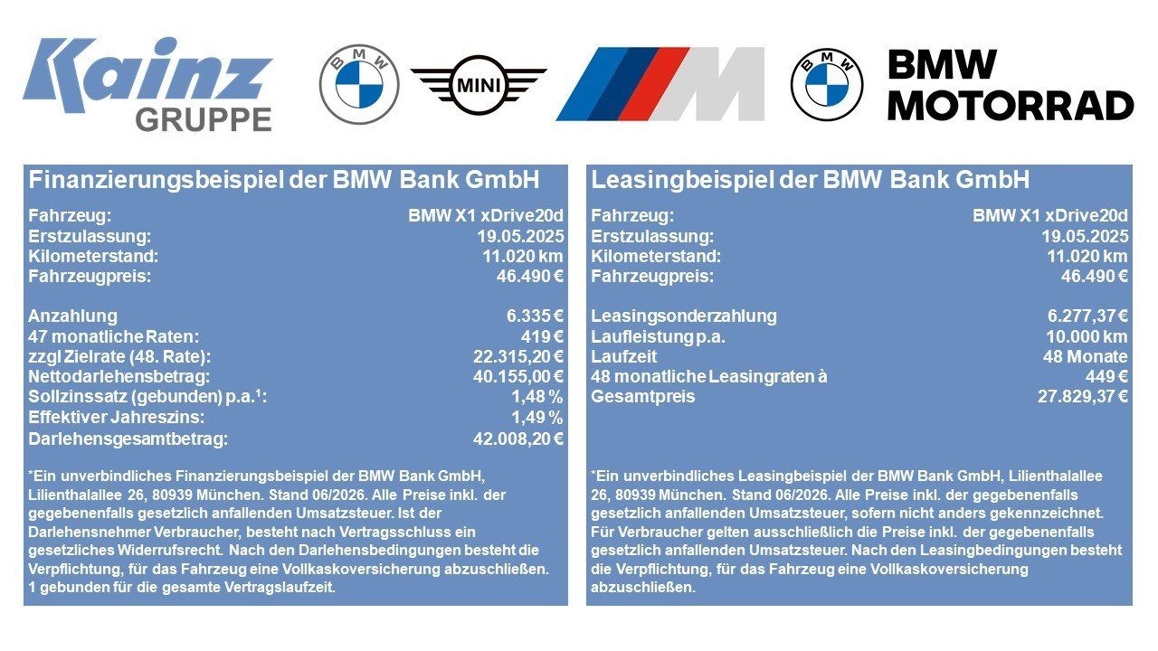 BMW X1 xDrive20d Finanzierung ab 1,49%*/M Sport/AHK/