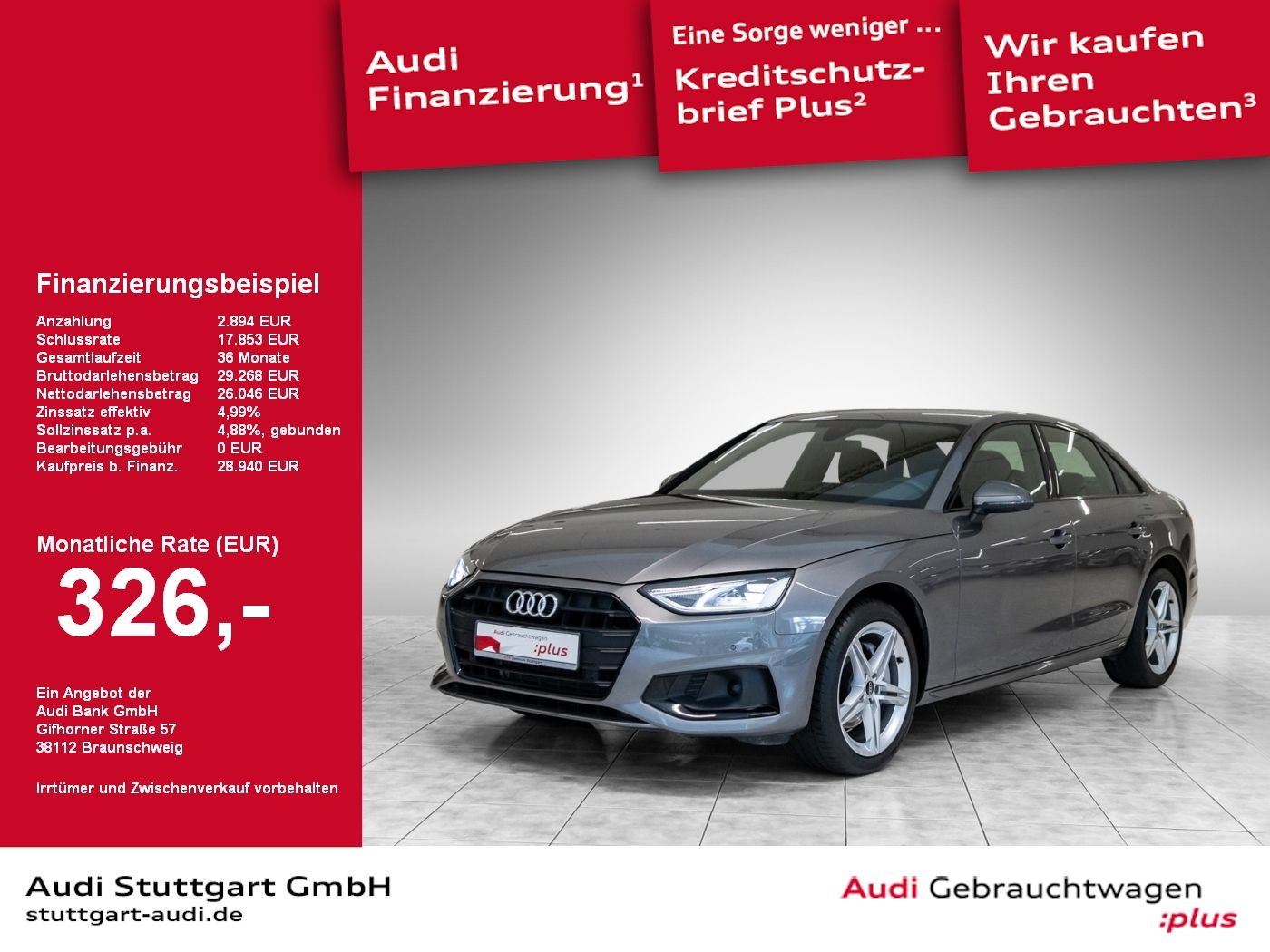 Audi A4 Limousine 40 TDI advanced - Samsaru's Car Outlet