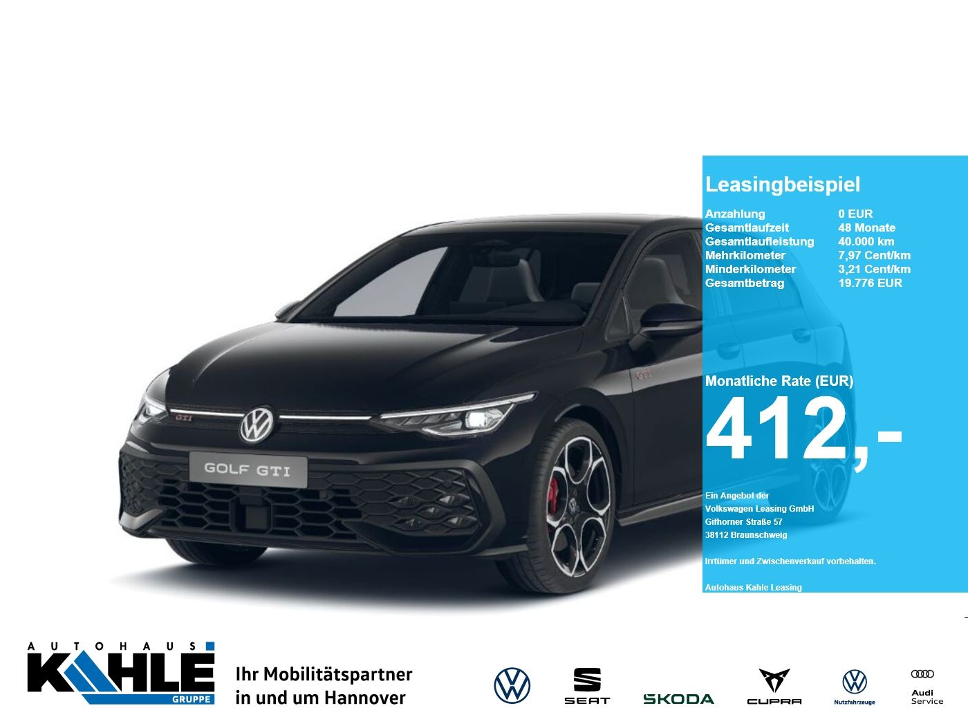 Volkswagen Golf GTI CarPlay Pano Black ACC AHK LED Navi