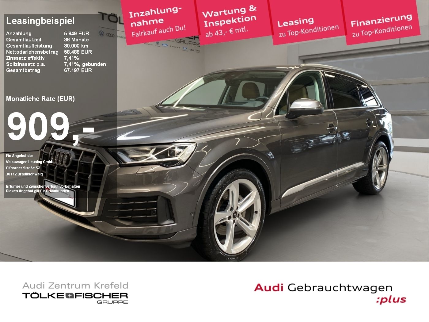 Audi Q7 50 3.0 TDI quattro ACC AUT Kam. Leder Luft LM
